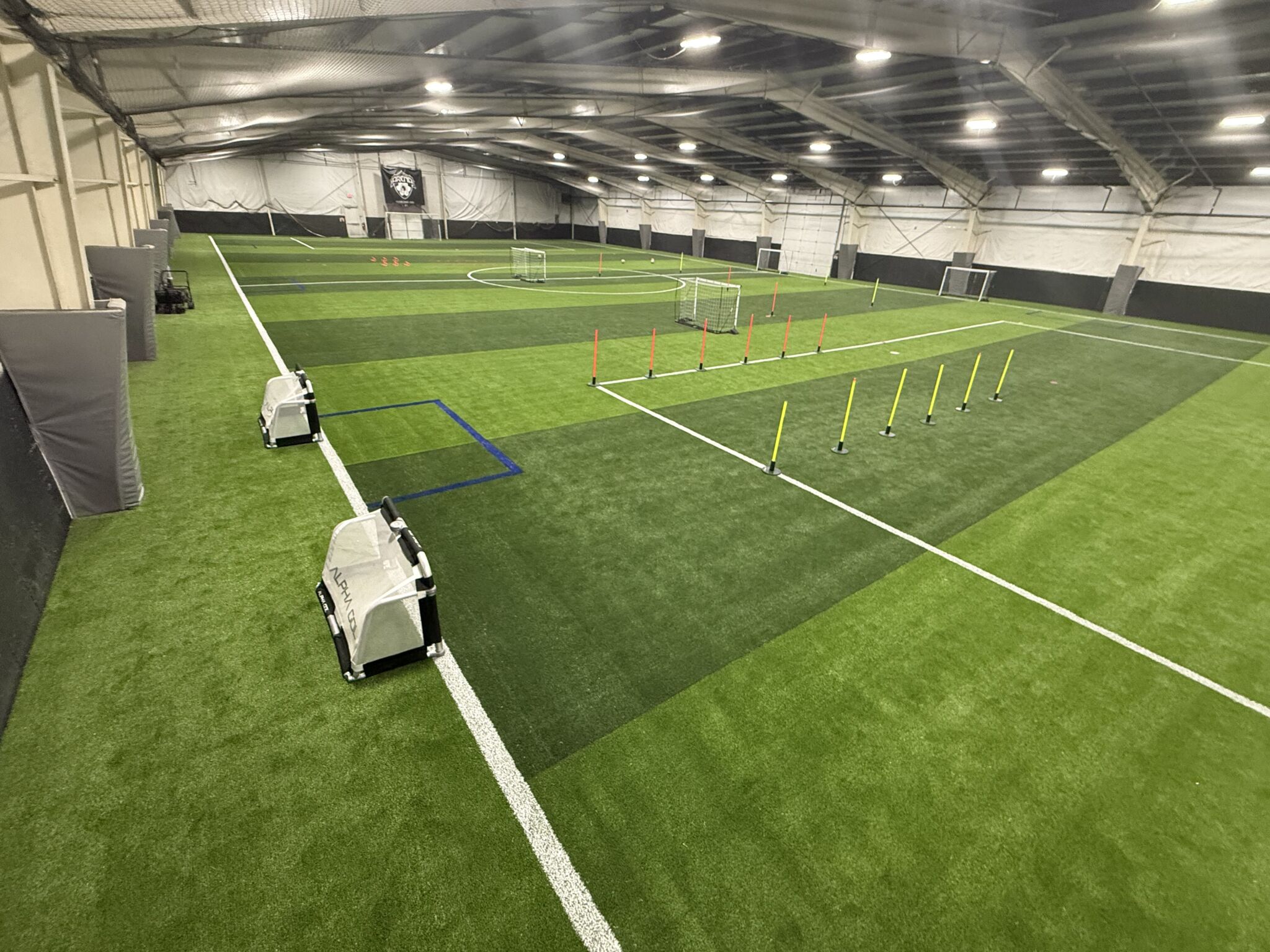 Technical training equipment and marked turf at Arena 41
